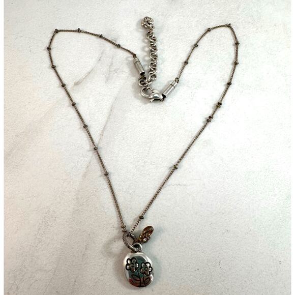 Brighton Friends Forever Dainty Silver Toned Necklace Some Tarnishing - Picture 5 of 7